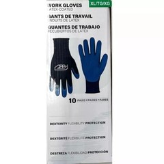 BBH Spring Work Gloves Latex Coated Multicolor 10 Pairs, size M; L or XL