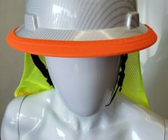 2 PC. FX SAFETY HARD HAT NECK SHIELD HELMET SUN SHADE HI VIS REFLECTIVE STRIPE