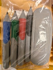 New Genuine Replacement Set: Smart Board Pens and eraser, red blue black green