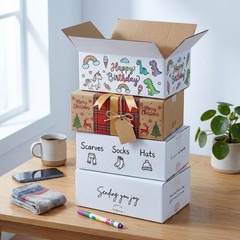 25 Pack Shipping Boxes 8X8X8, White Corrugated Cardboard Mailing Box for Busines