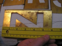 Vintage CH Hanson 45 Brass Stencils 4” Letters Numbers +Punctuation with OLD Box