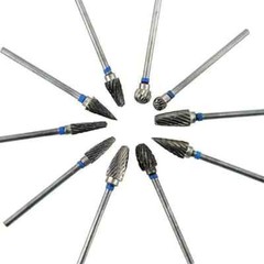 10 Pcs Dental Lab Polishing Bur Drills Tungsten Steel Carbide Burs Burrs 2.35MM