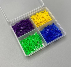 1000pc Dental Plastic Wedges XS/S/M/L Interdental Hole Matrix Contoured Assorted