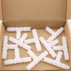 WELWIK 10pcs Plastic Hose Barb 3/8″ Barbed T Shaped Tee Type 3/8 Inch, White