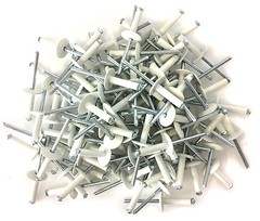 100 3/16″ Large Head White Painted Aluminum Exploding Pop Rivets #1285