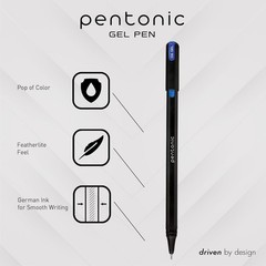 Pentonic Gel Pens, 24 Count, Assorted Colored 1 Count (Pack of 24),