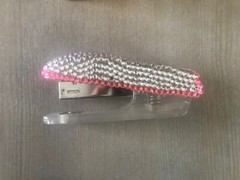 Avon Pink & Silver Bejeweled Stapler- New In Box