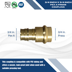 25 Pieces 3/4″ Press x 3/4″ Pex A Coupling, for Propress Expansion Coupling