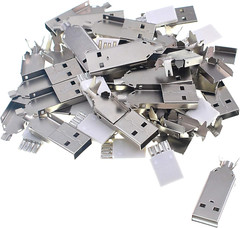40pcs Soldering USB Type A Male Connector with Metal Shell for DIY