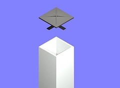 Square Light Pole Top Cap- Black Plastic