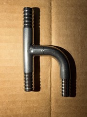 (2) FOOD GRADE STAINLESS STEEL 3/8″ BARB Y HOSE FITTING ADAPTERS SPLICERS