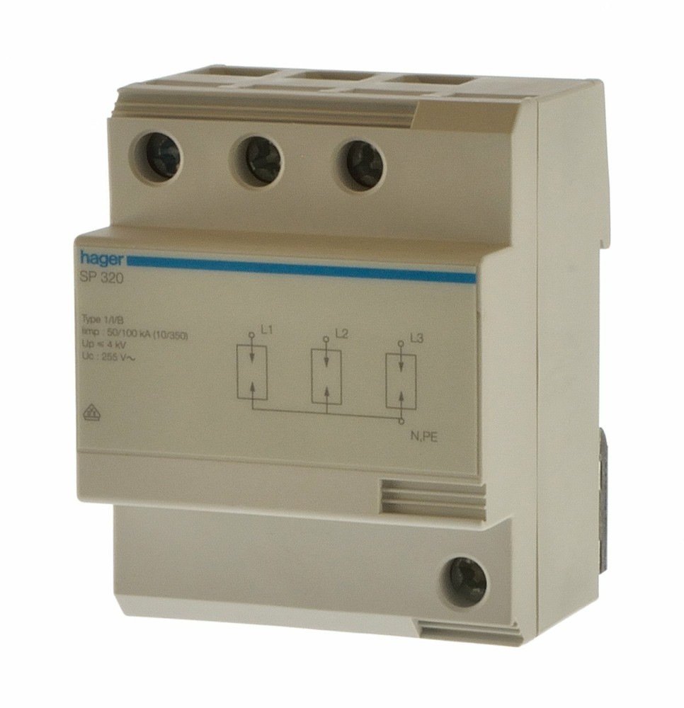 Hager SP320 Lightning Arrester 3P 100kA Type1 TN 566320