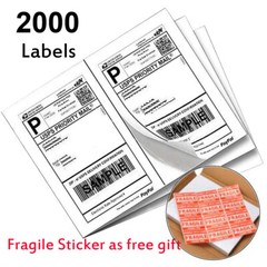 2000 Half Sheet 8.5×5.5 Address Shipping Blank Labels Self Adhesive 2 Per Sheet