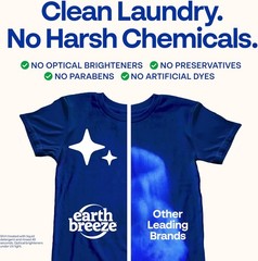 60 Loads Earth Breeze Laundry Detergent Sheets Fresh Scent Liquidless Soap 3in1