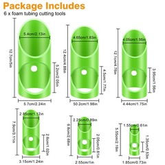 6PCS Pipe Insulation Cutting Guide Tool 15-53mm Molded Foam Rubber Pipe Cutter