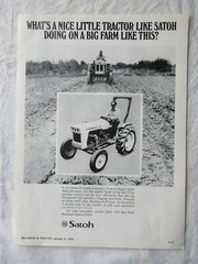 1976 Satoh Traactor Print AD Advertisement 11×8