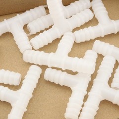 WELWIK 10pcs Plastic Hose Barb 3/8″ Barbed T Shaped Tee Type 3/8 Inch, White