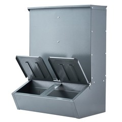 Uimoso Hog Feeder 3.7 Bushel Metal Double Door Pig Feeder Feeding up to 8 Hogs