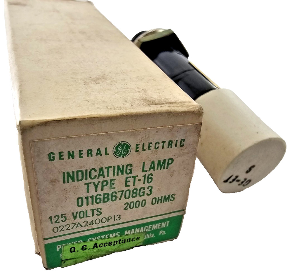 GE 116B6708G3 Indicating Lamp Type ET-16 125V 2000 Ohms Resistor #0165A7844P3