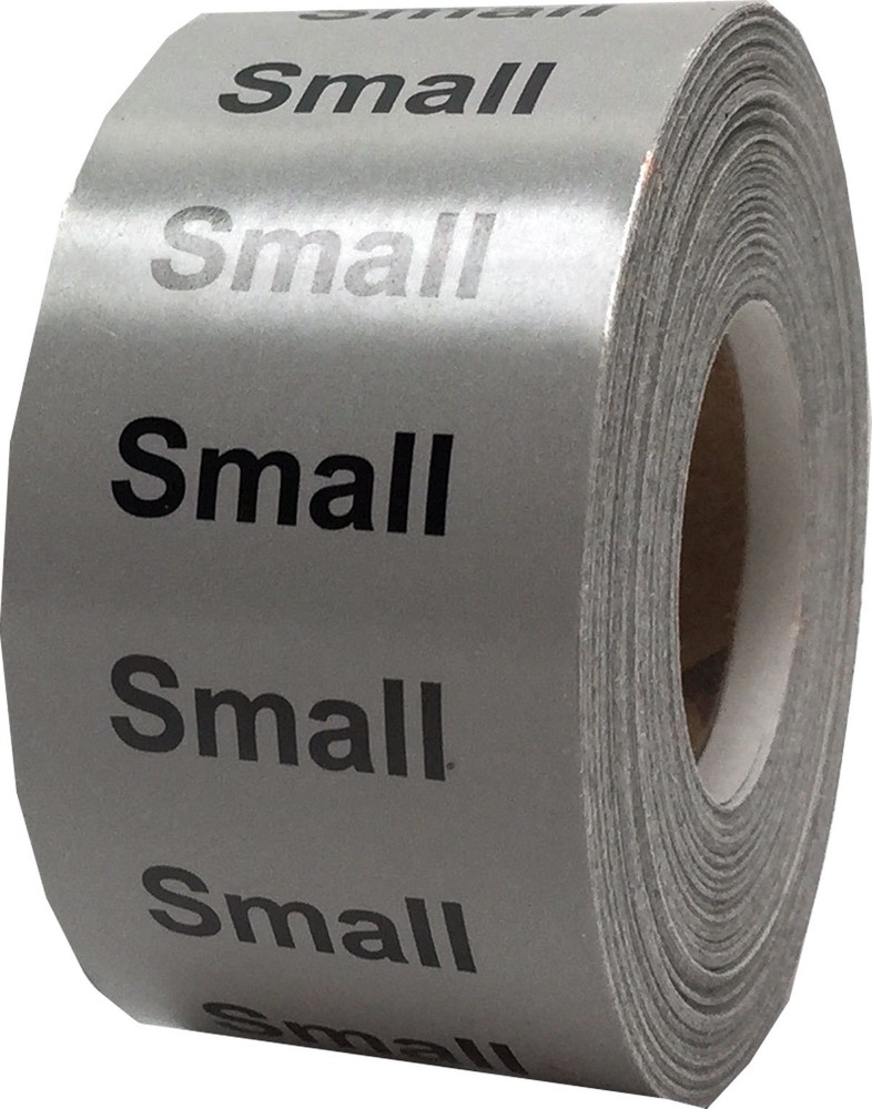 Color Clothing Size Strip Stickers | 1.25 x 5″ Inches | 125 Pack | Pick One Size