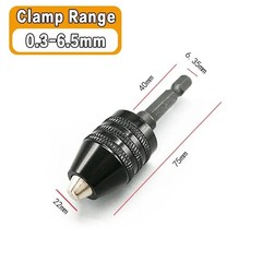 Keyless Drill Chuck Adapter 0.8-10mm Quick Change 1 4 Hex Shank Converter