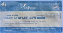*6-Pack* DeRoyal Fixed Head 35 Wide Stainless Steel Skin Stapler 25-3001