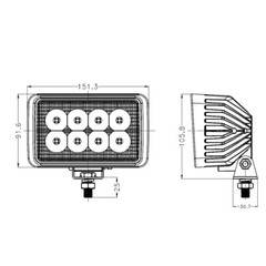 2PC Flood LED Work lights for Hitachi Excavator LED upper cab or Boom Work Light