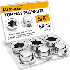 6PCS 5/8” Push Nuts Axle Cap, on Pushnut Spring Steel 6pcs 5/8“, Silver