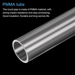 Acrylic Pipe Clear Rigid Round Plastic Tube 19mm(3/4 Inch) ID 23mm OD 10″