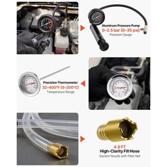 47Pc Radiator Coolant Pressure Vacuum Tester Refill Kit Universal Fit Tool