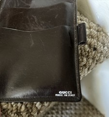 Vintage 1974 Gucci Brown Leather Mini Agenda/Wallet Made In Italy /No Pen