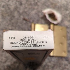 Door Hinges LB Lawrence 2514-DB Satin Brass Round Corner 4 X 4 BRAND NEW