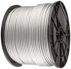 Vinyl Coated Wire Rope Cable 1/16 – 3/32 7×7: 50,100, 200, 250, 500,1000, 2500Ft