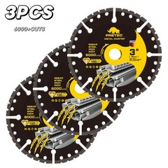 3″ Diamond Cut Off Wheel 3 Pack, Metal Cutting Disc 3/8″ Arbor Die Grinder 6000+