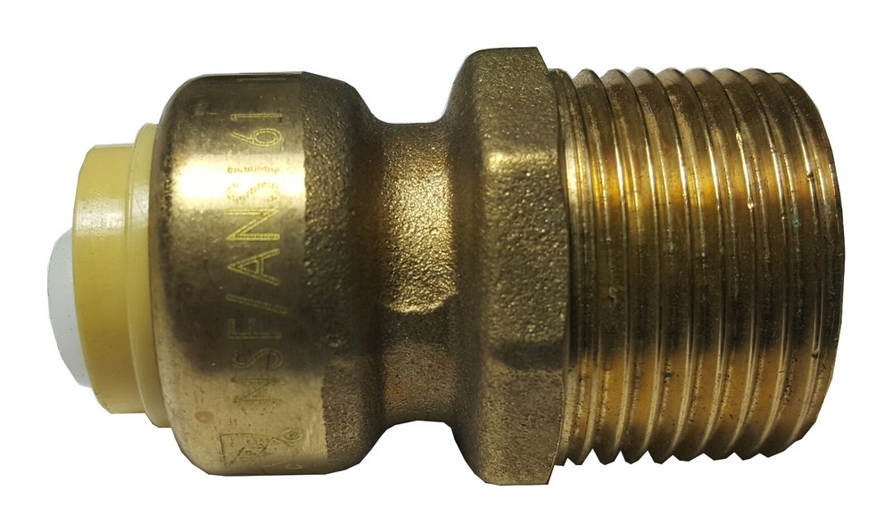 10 ) 1/2″ PUSH FIT X 3/4″ MNPT MALE THREADED ADAPTER – LEAD FREE