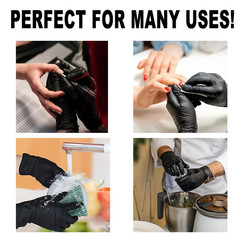 Disposable Black Nitrile Gloves (20/50/100PCS) Latex-Free, Powder-Free Cleaning