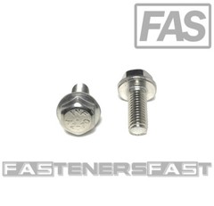 (10) M8 x 1.25 x 20 Stainless Steel DIN6921 A2 Hex Flange Bolts M8x20mm Flange