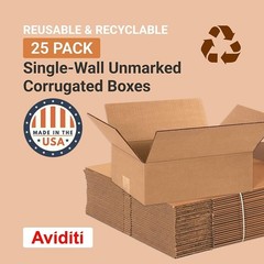 Durable Kraft Corrugated Boxes 25-Pack