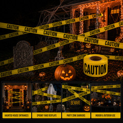 ATERET Premium Yellow Caution Tape I 3 inch x 1000 feet I Harzard Tape w/Bright