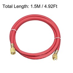 Charging Hose Tube 1.5M Length 1/4 SAE Thread 600Psi for AC Refrigeration Red