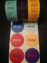 3 Rolls eBay Colored Logo Branded Shipping Tape 75 Yds x 2″ and 50 eBay Stickers