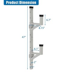 OUTPRIZE Aluminum Side Mount Trailer Ladder Rack, 2 Ladder, Silver