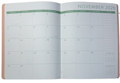 2026 Monthly 12 months Planner Orange Circle Studio Floral Brown Gold 7.5” X 8”