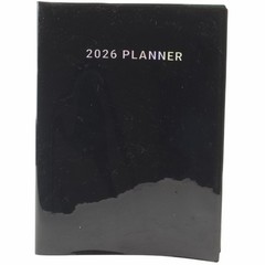 2026 Weekly Monthly Planner Notebook Agenda Vinyl Cover Black