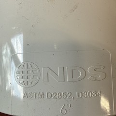 NDS 6P03 PVC 45-Degree Elbow, 6-Inch, for Hub X 6 inches, White