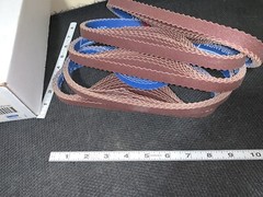100 each sanding belts new NORTON USA 180 grit scallop edge 24″ x 5/8″ P180