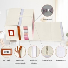 2 Pack Foldable Sheet Organizers and Storage with Oxford Fabric, Clear PVC Wi…