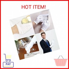 24 Pcs (12 Pair) White Cotton Gloves for Dry Hand Moisturizing Cosmetic Eczema H