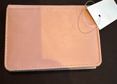 Barney’s New York Pink Leather Card Holder Keychain Great Gift NEW