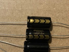 5pc Electrolytic Capacitor Axial 2000hr +105℃ RoHS 150uf 50V φ10x20mm Supertech